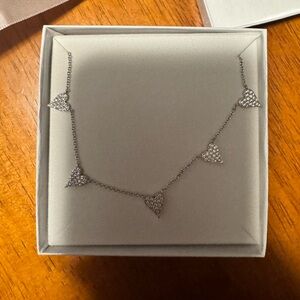 Jennifer Miller White Gold 5 Heart Necklace